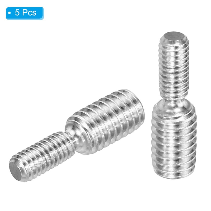 PATIKIL 5 Pack M4*M6*20 Double End Thread Stud Bolts 304