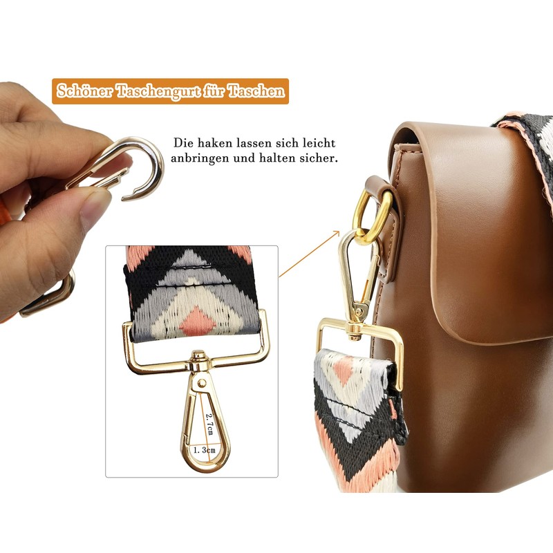 Wide Purse Strap Replacement Crossbody,Adjustable 2" Wide Shoulder Strap