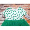 Cat & Jack Girls White Green Shamrock Short Sleeve Tutu
