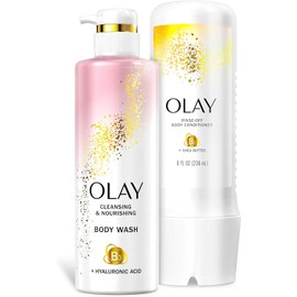 Cleansing and Nourishing Body Wash, 17.9 fl oz and Conditioner, 8 fl oz compatible with Olay
