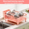 YOFUGA Cute Pink Dish Drying Rack with Drainboard,Dish Racks for