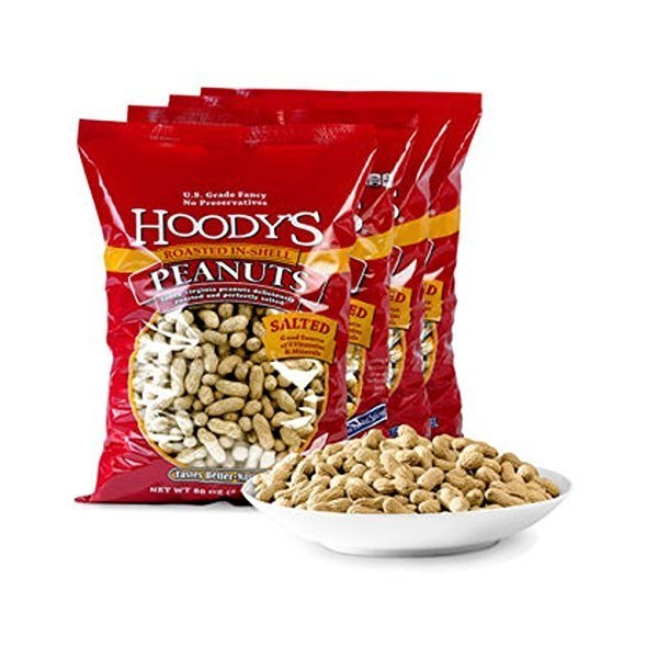 Hoody's In-Shell Peanuts Roasted Salted 4-pack by Hoody's