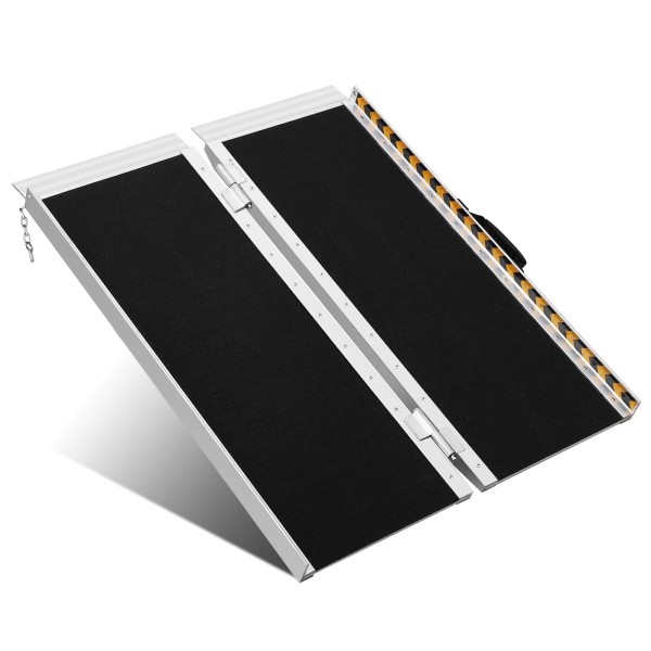 GARVEE 4FT Portable Wheelchair Ramp, 800LBS Capacity Aluminum Folding Ramp