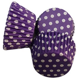 Scrumptious Greaseproof 65 GSM Purple Polkadot Cupcake Cases, Set of 24