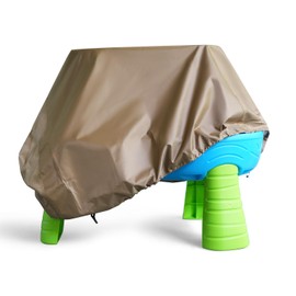 CKCLUU Kids Water Table Cover Fit Step2 Rain Showers Splash Pond Water Table,Waterproof Dustproof UV Protection Outdoor Water Table Toys Cover for Water Table Brown (Cover Only)