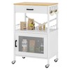 Homeiju Kitchen Island Cart, Kitchen Storage Cart with Drawer, Microwaves