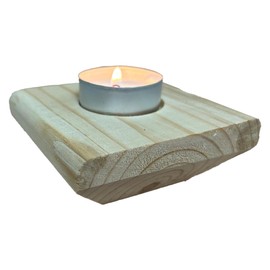 Wooden Tea Light Candle Holder, 3.5 inches, Tabletop Home Decor (Candle Not Included) (1, Natural Wood, Boat)
