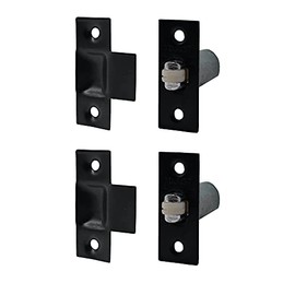 Adjustable Roller Catch Spring Loaded Latch Lock for Internal Doors | Black Plated | Pack of 2