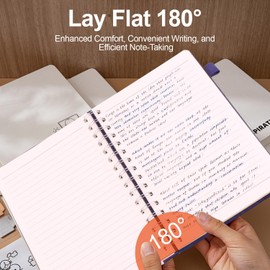 H HOME-MART A5 Lined Spiral Journal Notebook for Women & Men, 160 Pages, 100 GSM Paper,College Ruled Lined Journal Hardcover Notebook for Work & Note Taking, Journals for Writing