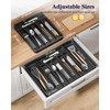 Kitsure Large Cutlery Organizer - Adjustable Silverware Utensil Drawer Organizer