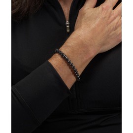 Cherry Tree Collection - Small, Medium, Large Sizes - Gemstone Beaded Bracelets For Women and Men - 6mm Round Beads (Hematite - Medium)