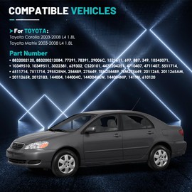 Farrme A/C Air Conditioning Compressor Fit for Toyota Corolla Matrix 1.8L 2003-2008 Air Compressor with Clutch CO 27000C Automotive Replacement AC Compressor Clutch Kit 8832002120, 295525NH, 144004C