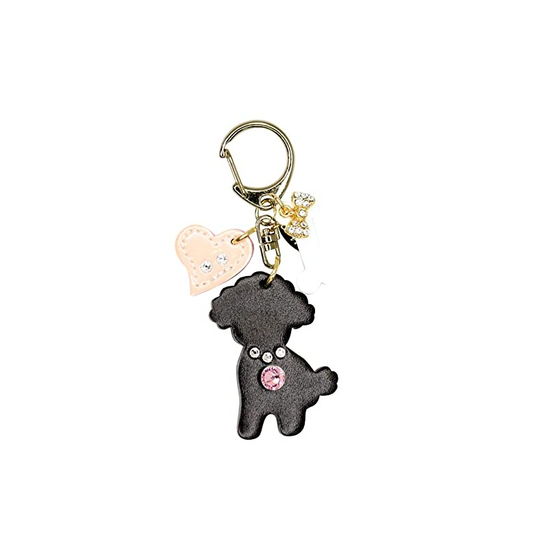 Happy Poodle KH Women's Key Chain, dark brown