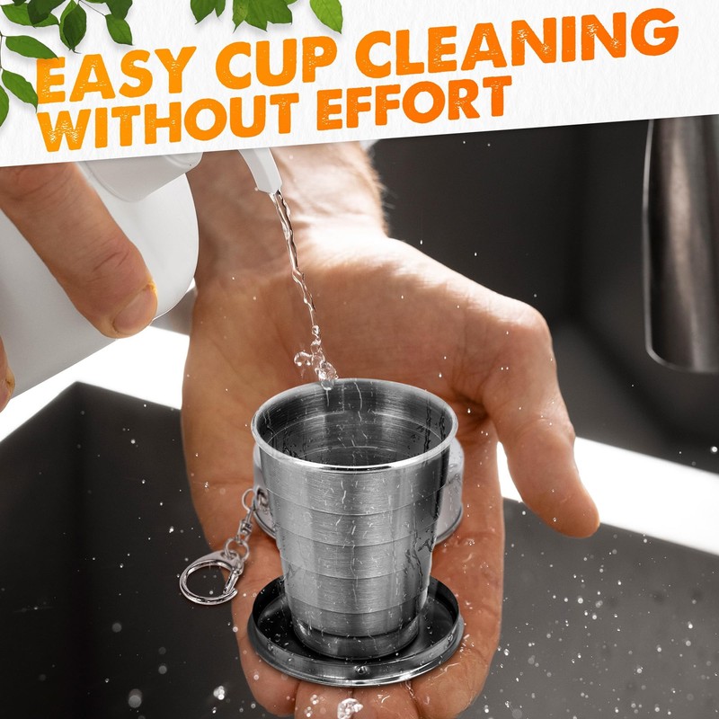 Collapsible Travel Cup with Lid 2.5Oz (75ml) - Leak-Proof Сollapsible