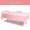 Vedran 4 Pack Pink Gingham Tablecloth Decorations, Pink and White