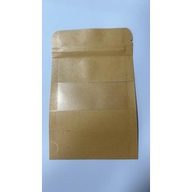 100 Pcs Small Resealable Seed Envelopes, Mini Zip Lock Kraft Bags with Window, 3.5"x5.5" Coffee Sample Bags Resealable Ziplock Bags, Small Business for Samples Bags, Food Storage Bags