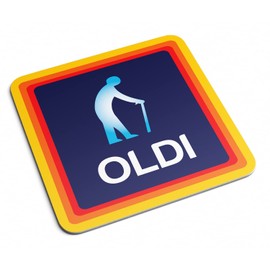 Oldi Man Coaster - Novelty Old Man Relative Person OAP Funny Fun Joke Celebration Christmas Birthday Hot Drink Mat Kitchenware Home Decor Gifts Presents (White Prime)