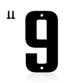 Ya_chtttwo Metal House Numbers,4" Black Metal Modern Door Garden Mailbox Apartments Outside Farm Decorative Letters House Numbers with Nail Kit Visibility Signage(Black-9)
