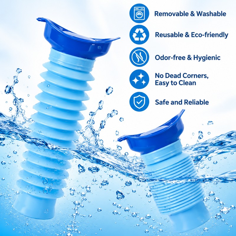 Portable Urinal Bottle 2 Pack for Travel – 750ml Shrinkable