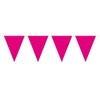 Bunting Cerise 10 metres long with 15 Flags, Triangle, Plastic