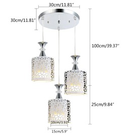 DYRABREST 3 Lights Modern Petal Ceiling Light LED Pendant Lamp Dining Room Chandelier for Living Room Dining Room (Round)