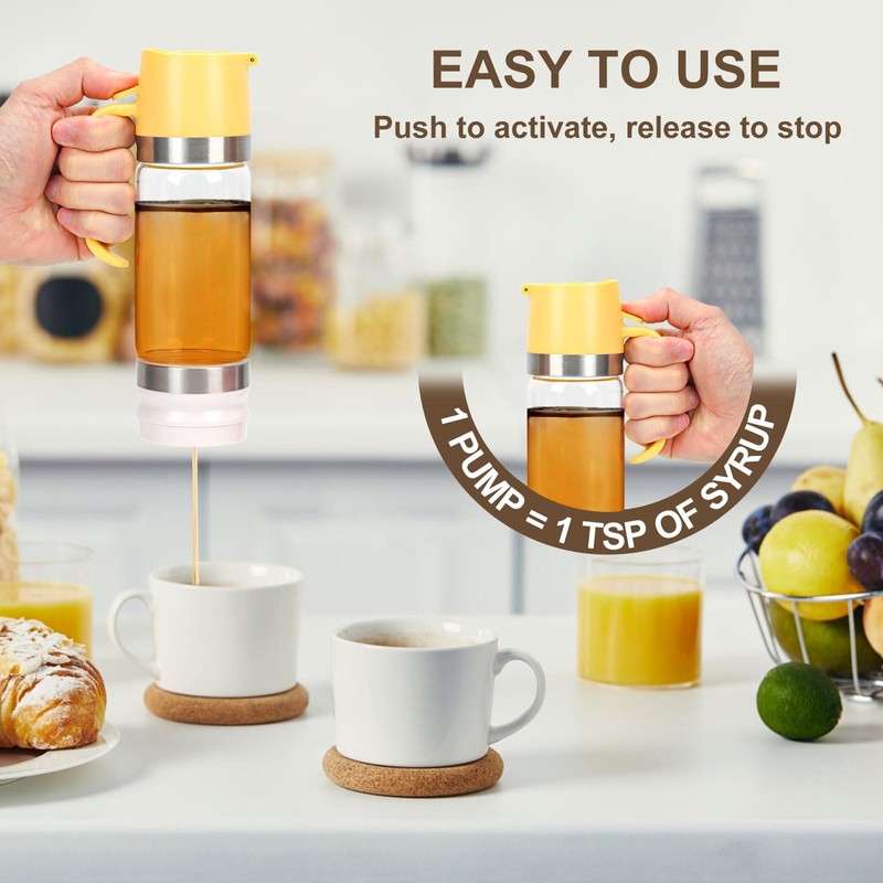 YIK TUNG 2 Pack 12 Oz Glass Honey Dispenser Pot