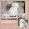 14 Inch Maltese Stuffed Animal, Realistic Dog Plush, Lifelike Stuffed