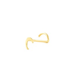 9ct Yellow Gold Nose Smooth Moon Piercing - Gift Box, Yellow Gold Sterling Silver