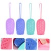 Beavorty 4pcs Double-sided Bath Scrubber for Deep Cleansing Ergonomic Handheld
