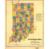 Historic 1852 Wall Map - Railroad map of Indiana. 20in