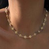 Allereya Boho Daisy Flower Choker Necklace Flower Beads Necklace White
