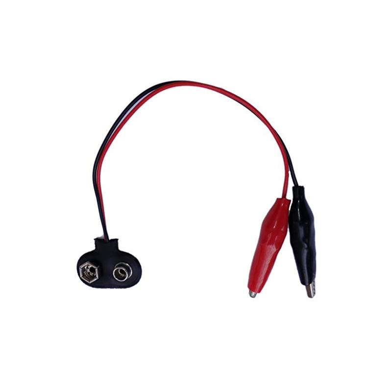 9V Battery Snap Connector to Dual Alligator Clips(Pack of 3)