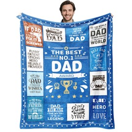 DAD Gifts Blanket from Daughter/Son,for Birthday,Fathers Day,Christmas,Valentine,Thanksgiving Anniversaries Gifts Blanket,Super Soft Flannel Throw Blanket 60" X 50",for Sofa,Office Chair,Lunch Break