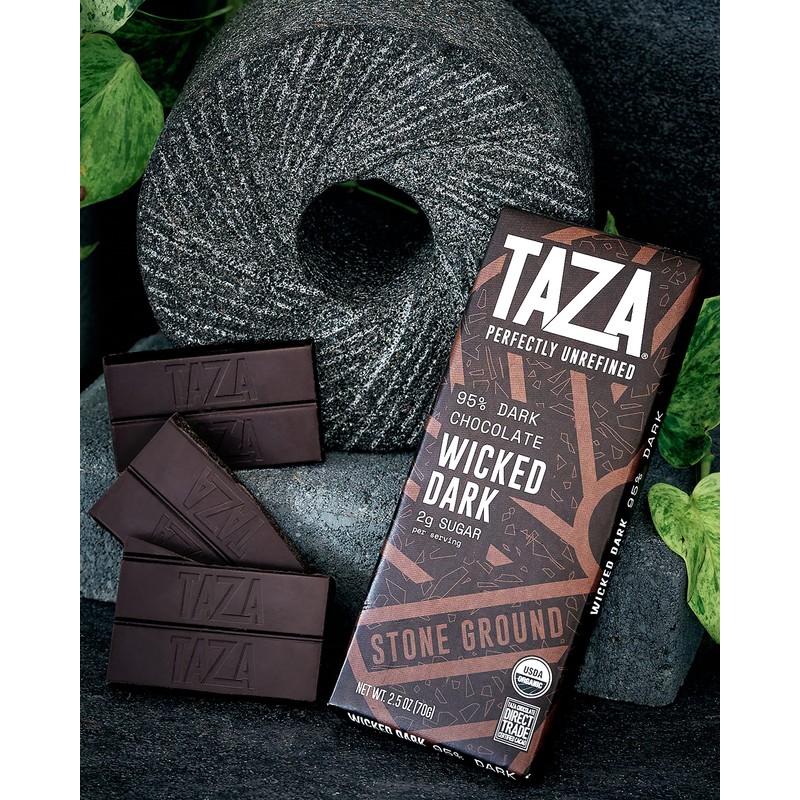 Taza Chocolate, 95% Wicked Dark Amaze Bar, 2.5 oz bars,