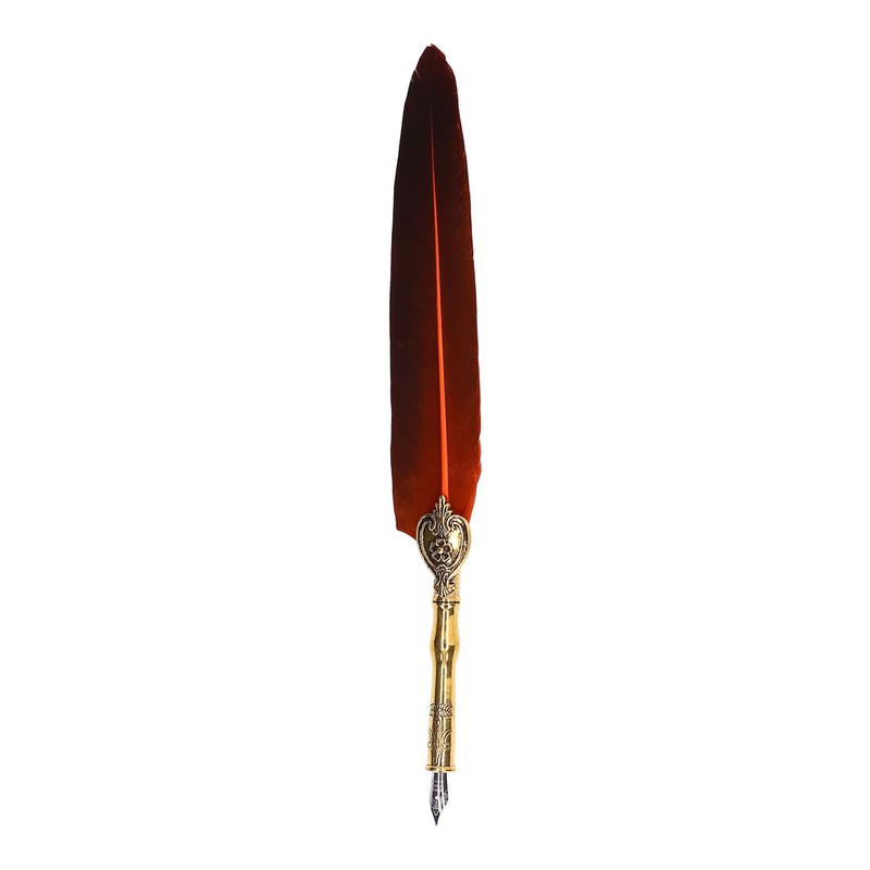 Feather Pen Exquisite Vintage Elegant Stainless Steel Smoothly Writing Wear