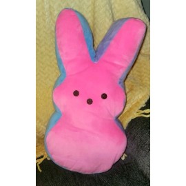 PEEPS EASTER BUNNY RABBIT COLORBLOCK SIDES PINK BLUE YELLOW PURPLE PLUSH 17"