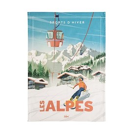 Coucke Wim Les Alpes Printed Cotton Tea Towel 50 x 75 cm