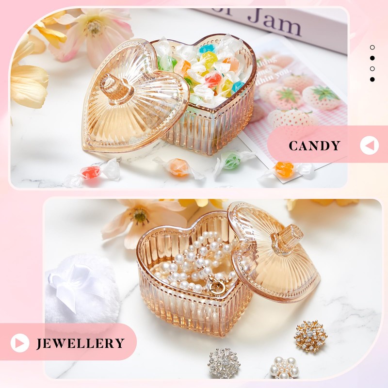 Tioncy 3 Pcs Large Body Powder Puff and Container Valentine's