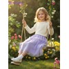 Girls Tulle Skirts Flowy Ruffle Mesh Elastic Waist Midi Tutu