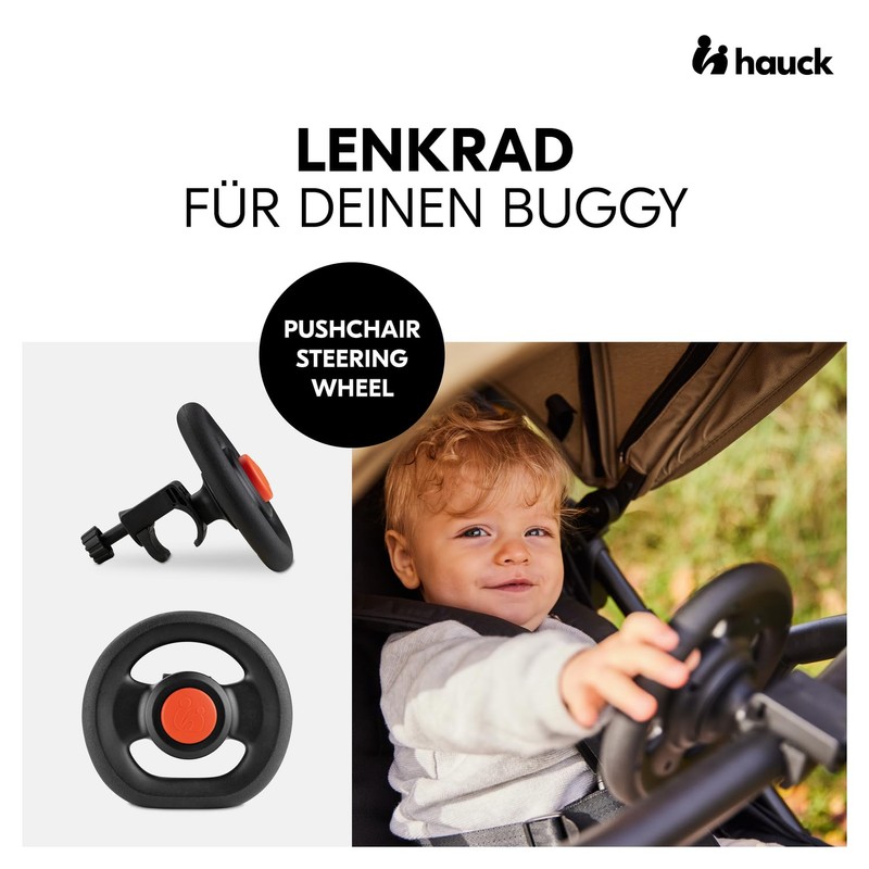 Hauck Buggy Steering Wheel Pushchair Steering Wheel with Horn and