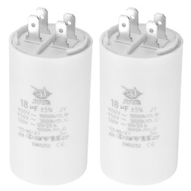 PATIKIL CBB60 18uf Running Capacitor,2Pcs AC 450V 4 Pins 50/60Hz Double Insert Cylinder Bottom for Air Conditioning,Water Pump,Fan Motor Star 72 x 40mm