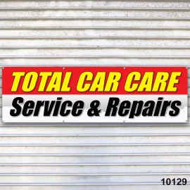 Unbranded Total Car Care Banner Sign Auto Repair Tire Dealer Service Bay Garage - 144" x 48", 15oz Premium