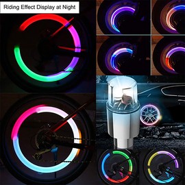 4x Colorful Auto Wheel Tire Tyre Air Valve Stem LED Light Caps Cover Accessories