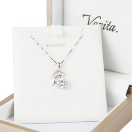 Verita Dolphin Necklace, Women's Simple Message Accessory, Popular, Cute, Stylish, Gift, Birthday, Gift, White Day, Christmas, Mother's Day, Includes Exclusive Box > CZ Diamond (Cubic Zirconia), Cubic