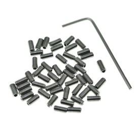 Dopro 100 tornillos de ajuste de altura para puente de guitarra de acero inoxidable #4-40 x 1/4 para Fender Strat/Tele