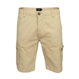 Xact Men's Cotton Twill Cargo Shorts, Regular Fit (Stone) 32