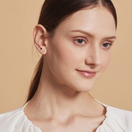 Meissa Stud Earrings for Women Black Cubic Zirconia Earrings 3.5MM Onyx 925 Sterling Silver Screw Back Earrings Black Stones Safety Back Sleep-On Unisex Stud