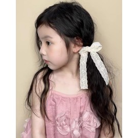 GFun Long Ribbon, Hair Accessory, Hair Clip, Hair Ribbon, Kids, Long, Set of 2, Hair Ornament, Hair Arrangement, Recitals, Kindergarten Entrance Ceremonies, Clothing Yellow