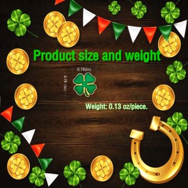 DISCAO 25/50/100/200/300 pieces metal enamel green Four-leaf clover lapel pin four leaf clover brooch pins St. Patrick's Day brooches pins for Clothes Backpack Hat Woman man Festivals Ireland Souvenir gift Four leaf clover badge bulk (200)