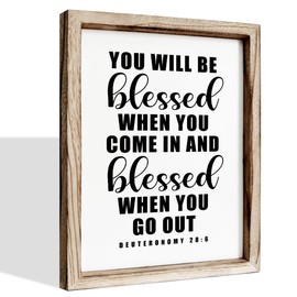 You Will be Blessed When You Come in and Blessed When You go Out - Deuteronomy 28:6 Wood Wall Decor, God Bless Quotes Decoration, Home Christian Signs, Cheer Up Gift